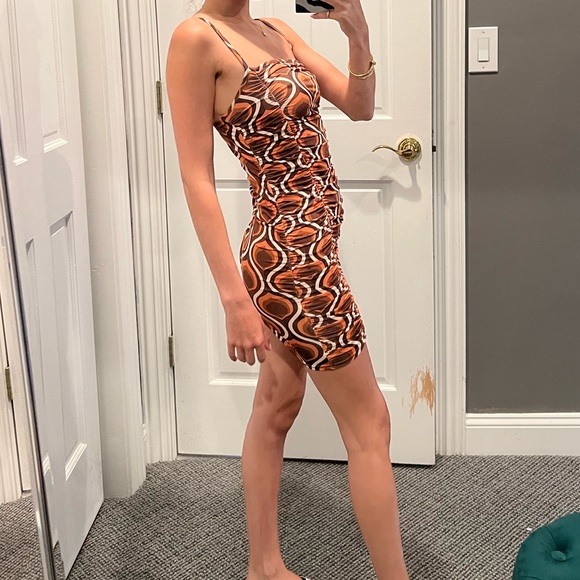 FashionKilla ruched 70s cami dress in multi - Picture 5 of 5